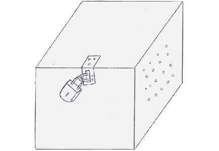 Drawing of wooden box of torture