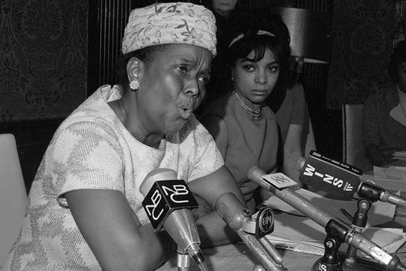 Ella Baker speaking at a conference