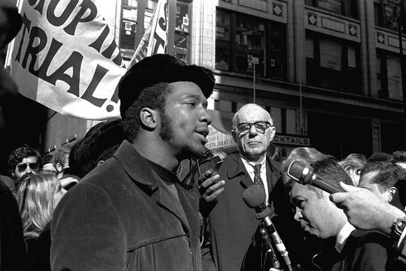 Fred Hampton speaking at a protest
