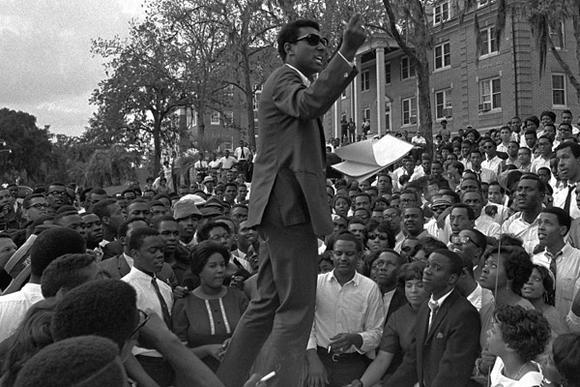 Stokely Carmichael speaking to a crowd