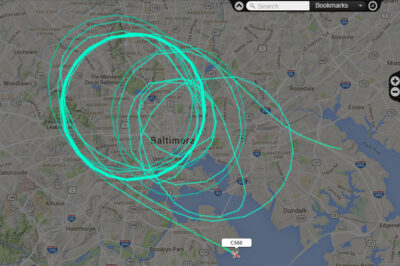 Image of flight path over Baltimore