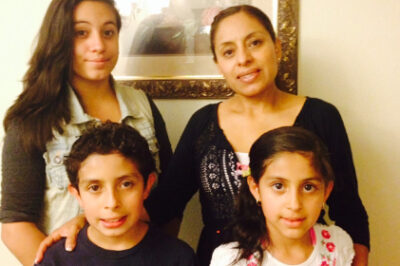 Claudia Valdez and her kids