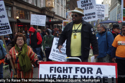 NYC Rally to Raise the Minimum Wage, Herald Square, Manhattan