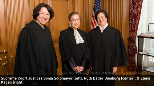 Justices Sonia Sotomayor, Ruth Bader Ginsburg, & Elena Kagan. Photo: S. Petteway