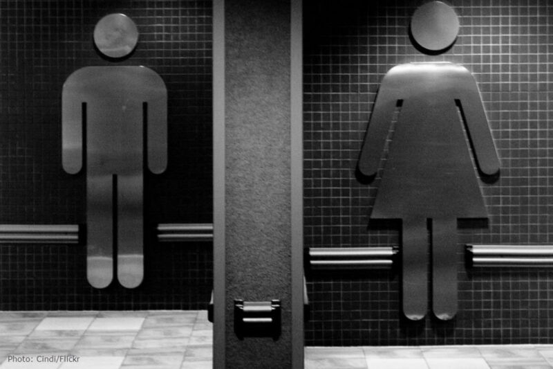 Male and female bathroom signs