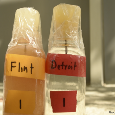 Samples of Flint and Detroit water side by side
