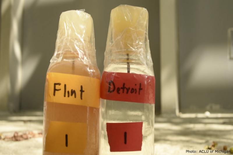 Samples of Flint and Detroit water side by side