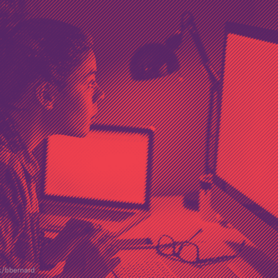 Woman looking at computer screen