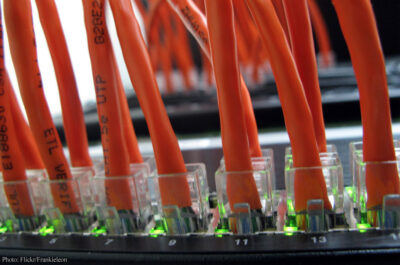 Orange internet cables
