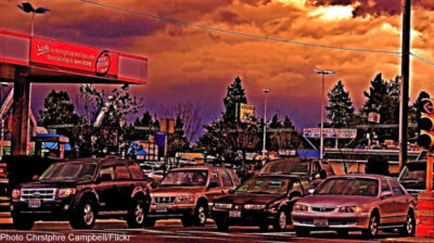Photo of cars at sunset