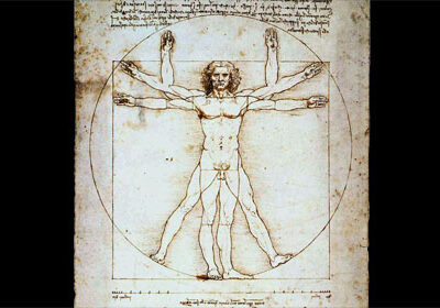 "Vitruvian Man" by Leonardo da Vinci (modified by Jay Stanley)