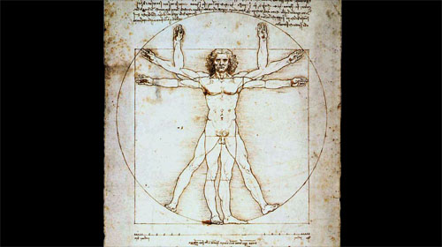 "Vitruvian Man" by Leonardo da Vinci (modified by Jay Stanley)