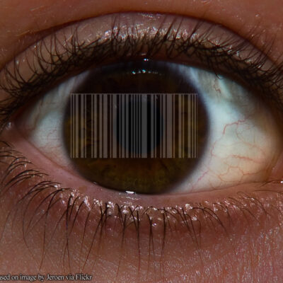 Eye with barcode in it