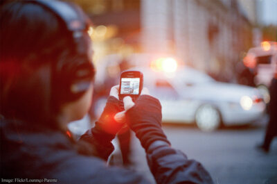 Person filming the police on phone