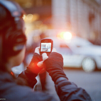 Person filming the police on phone