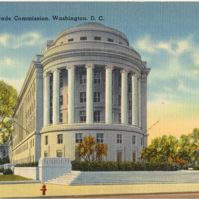 Vintage postcard of FTC building