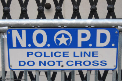 Sign: NO PD Police Do Not Cross