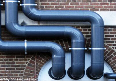 Photo of blue pipes