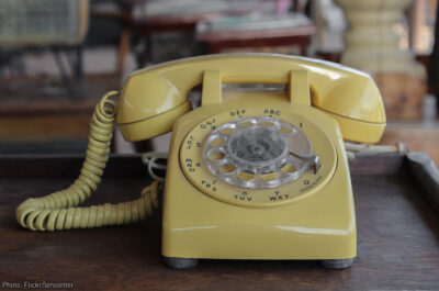Old rotary desk telephone
