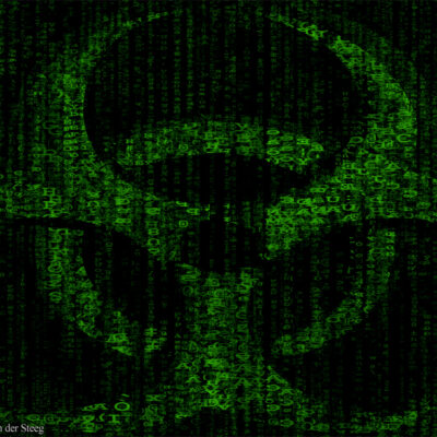 Hazardous material symbol made up of data