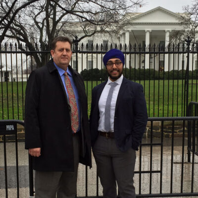 Scott Lane and Iknoor Singh at the White House