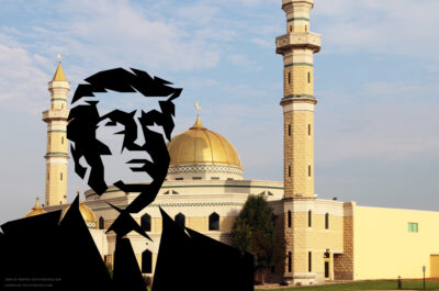 Trump stencil imposed on Mosque