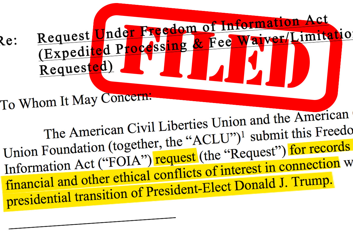 In First Of Many ACLU FOIA Request Seeks Information About The New