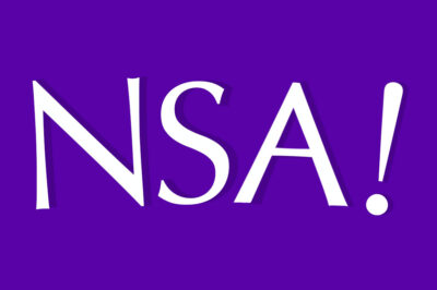 "NSA" in the style of Yahoo's logo