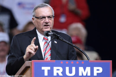 Joe Arpaio speaking at a Trump campaign rally