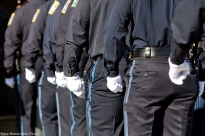 Police with white gloves