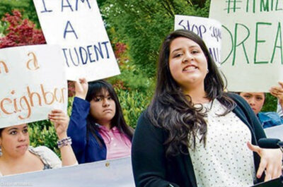 Lorella Praeli at a rally