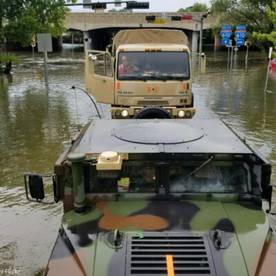 National Guard Trucks in Houston