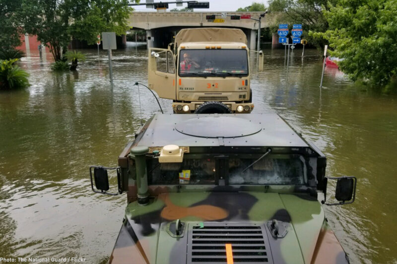 National Guard Trucks in Houston