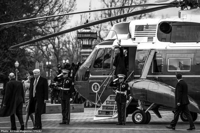 Tump and Obama on Inauguration day