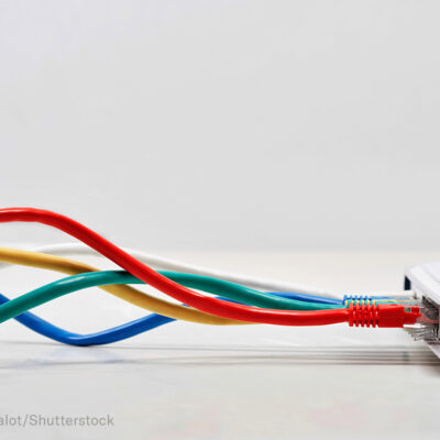 Ethernet cables plugged in