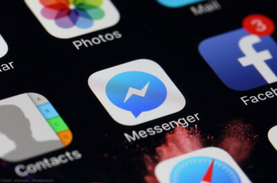 FB Messenger app icon on phone
