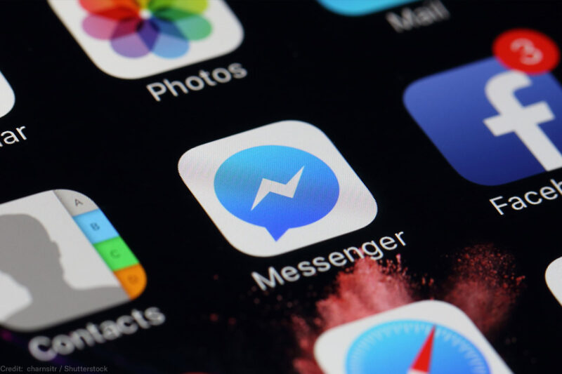 FB Messenger app icon on phone