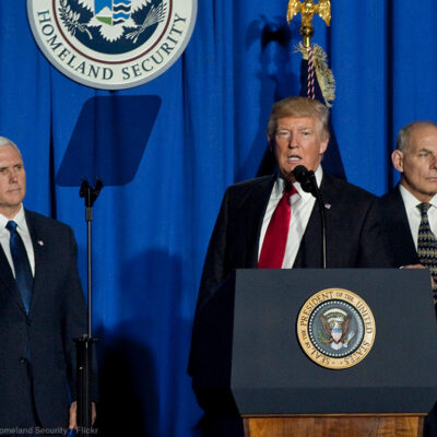 Trump with Kelly and Pence