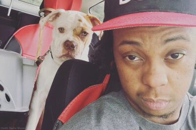 Dashir Moore and his dog, Dirty