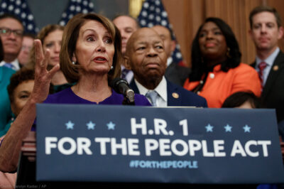 Speaker of the House Nancy Pelosi of Calif., speaks during a news conference on Capitol Hill in Washington, Friday, Jan. 4, 2019, about Introduction of H.R. 1 - For the People Act.