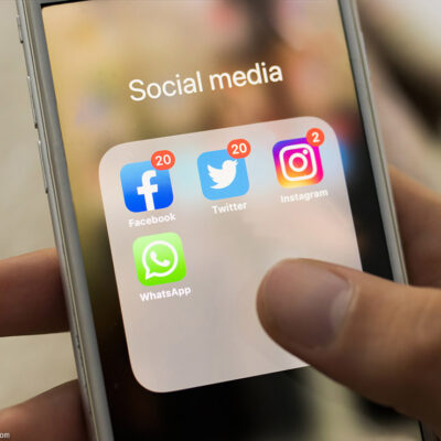 A phone screen featuring social media apps