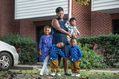 Emily Bellamy with her children