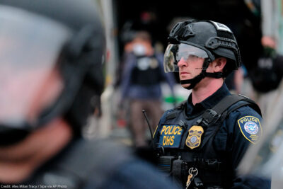 Federal agents move in to re-open the Immigration and Customs Enforcement (ICE) office in Portland, Oregon.