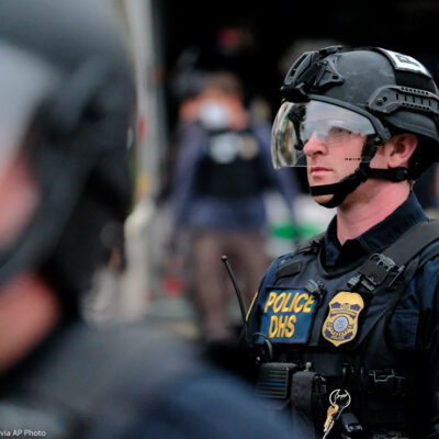 Federal agents move in to re-open the Immigration and Customs Enforcement (ICE) office in Portland, Oregon.