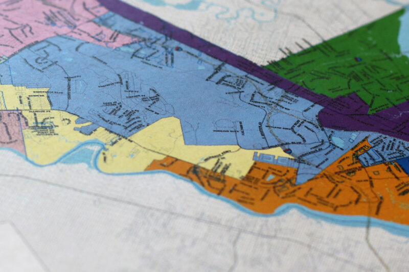 A map of the redistricting plan for the City of North Charleston.
