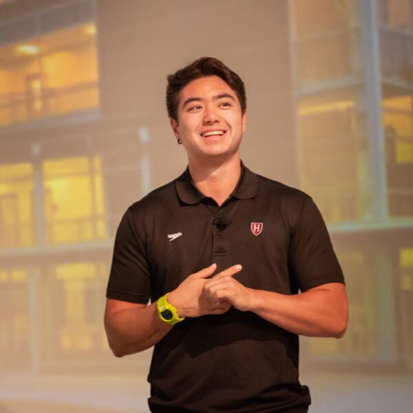 Schuyler Bailar at a speaking event.