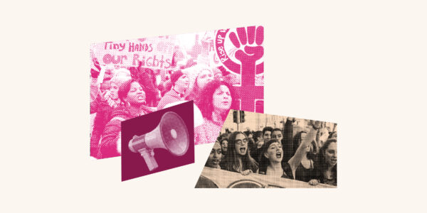 Collage of images related to Womens Rights