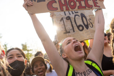 Protesters at an abortion rights rally in Washington DC.