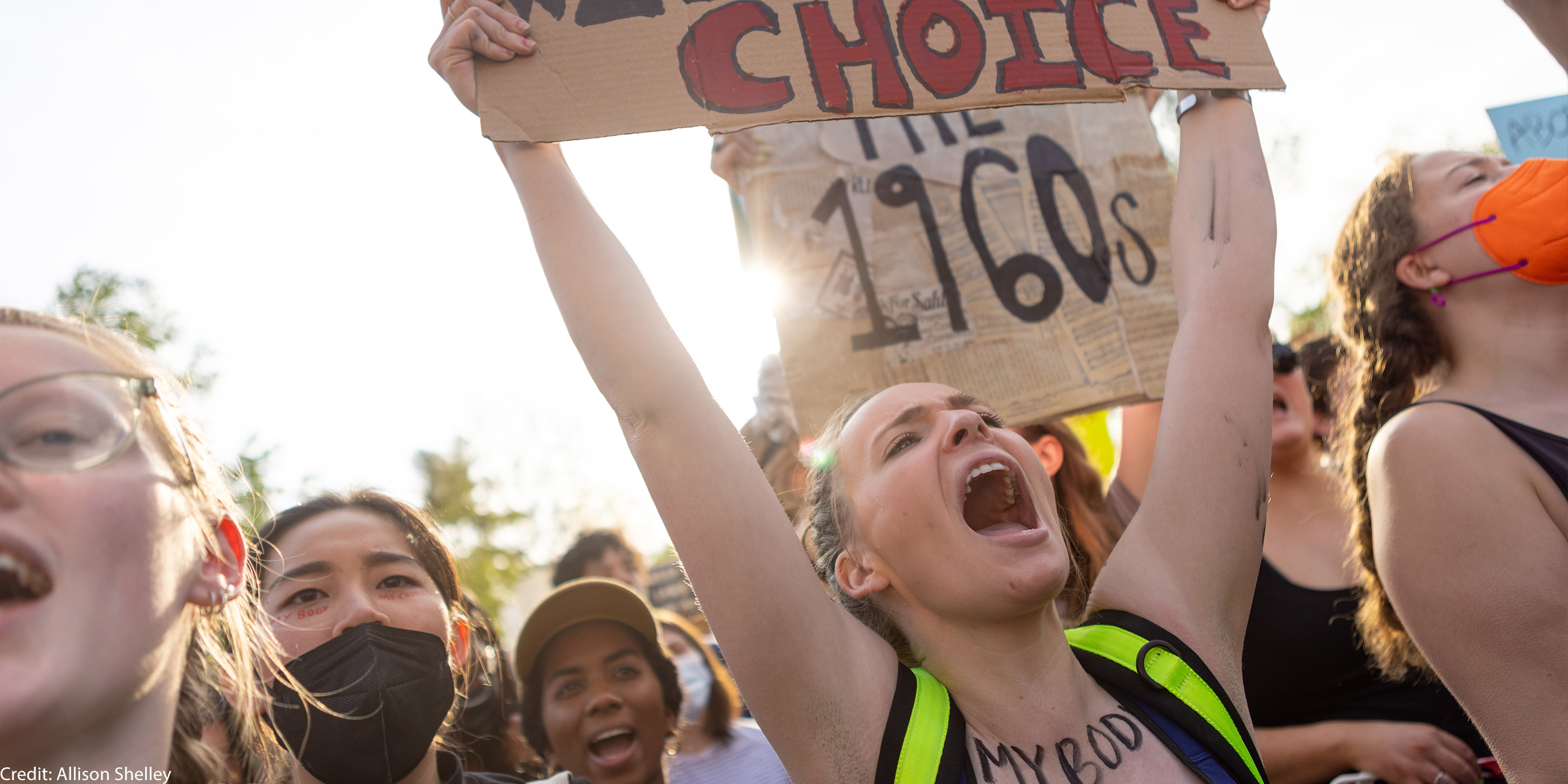 Protesters at an abortion rights rally in Washington DC.