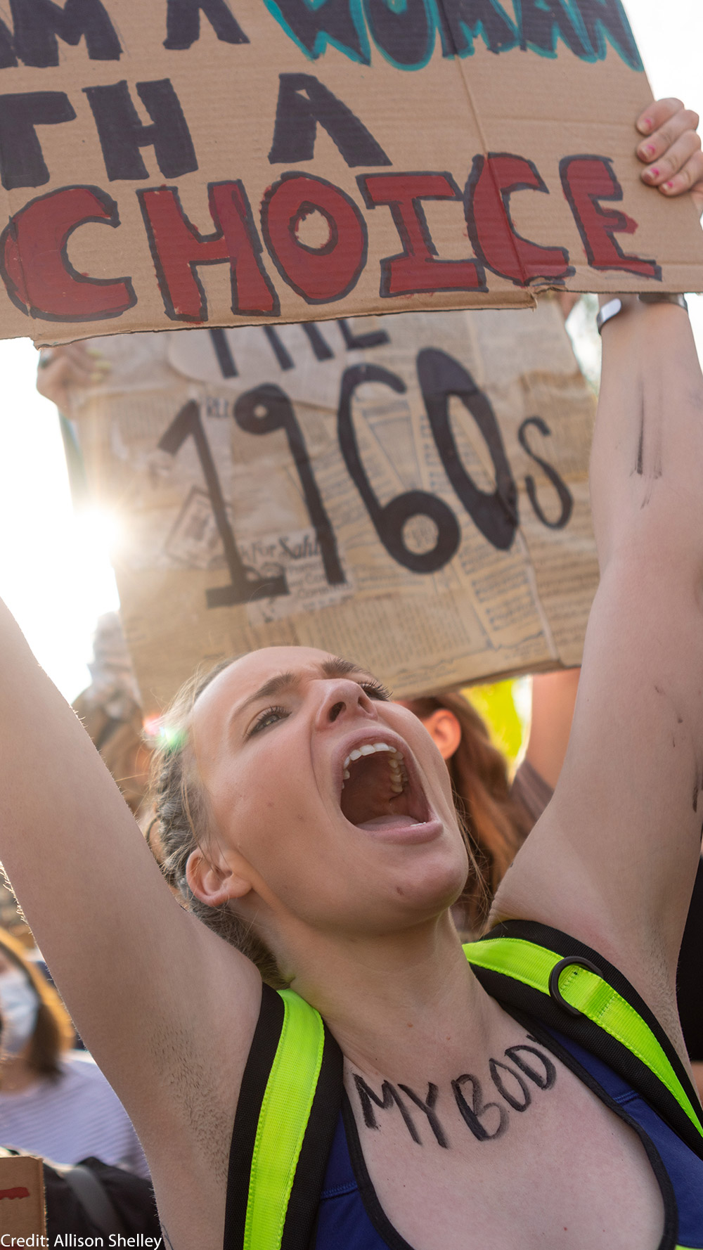 Protesters at an abortion rights rally in Washington DC.